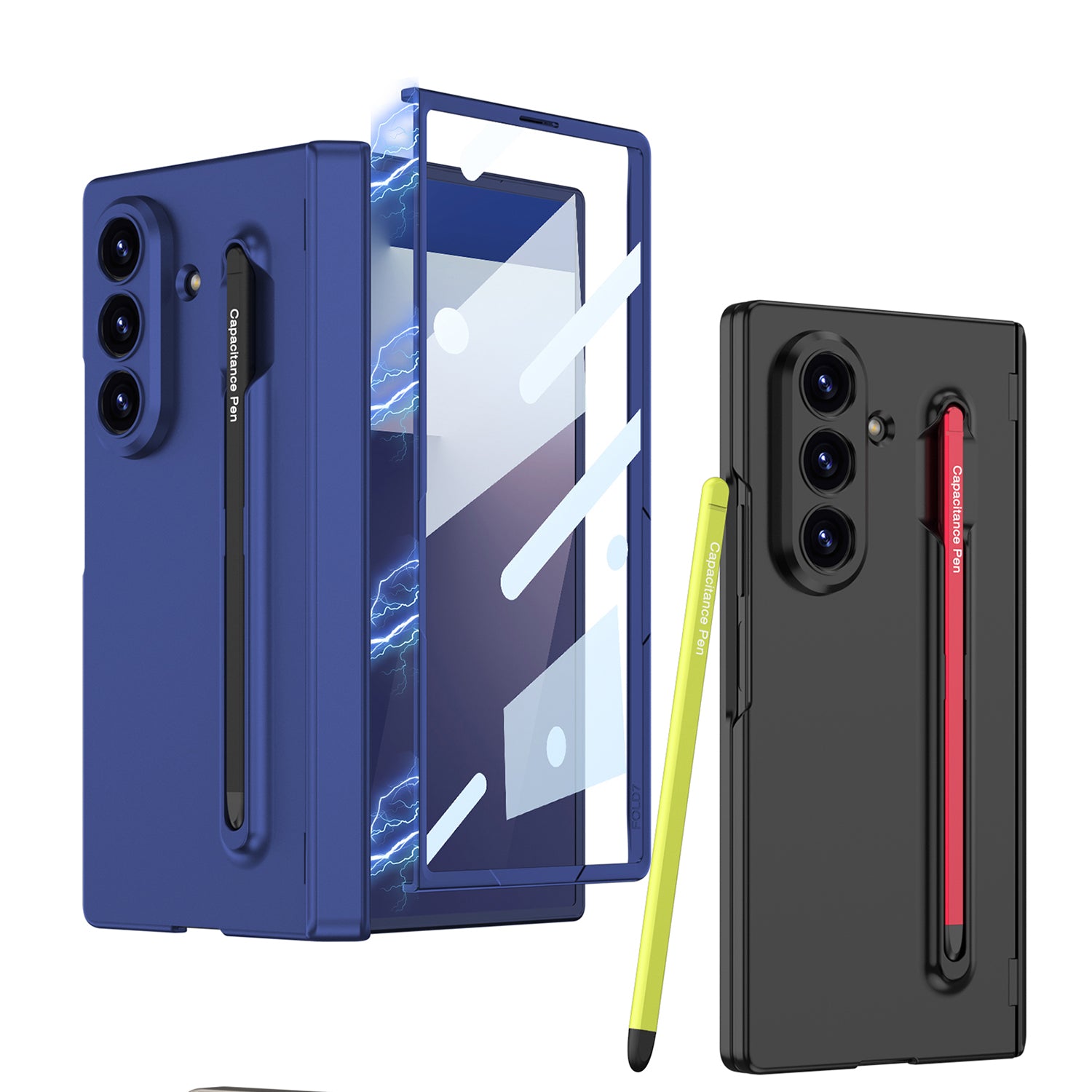 Capa com Spen Proteção Lateral Película para Galaxy Zfold 7