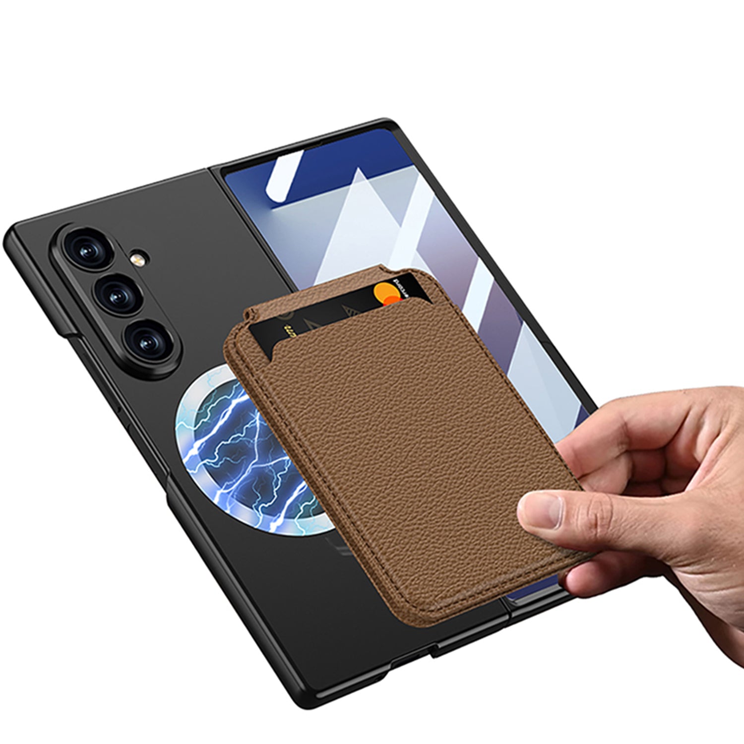 Capa ZFold 7 Magnética com Porta-Cartão Removível Suporte
