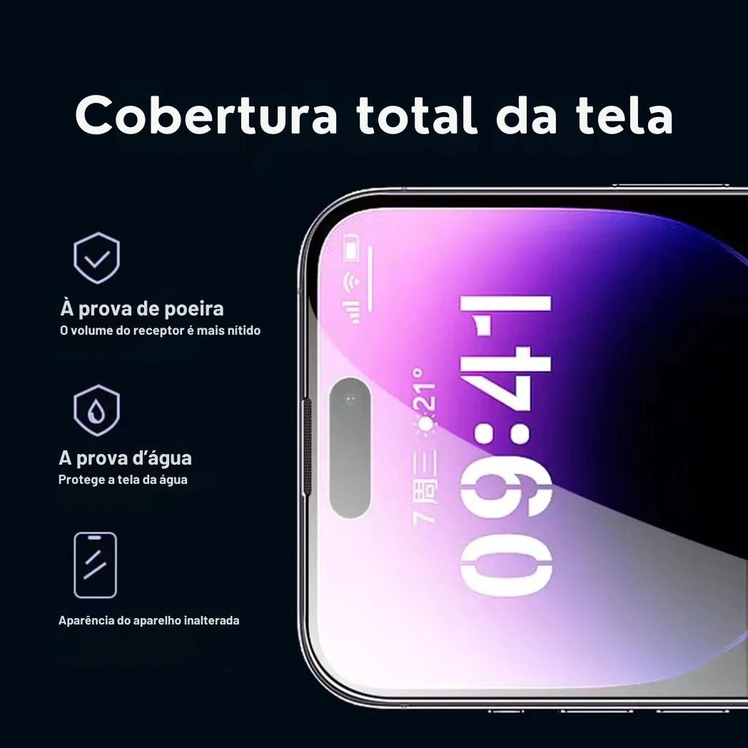 Película Vidro Privacidade Resistente com Aplicador Iphone