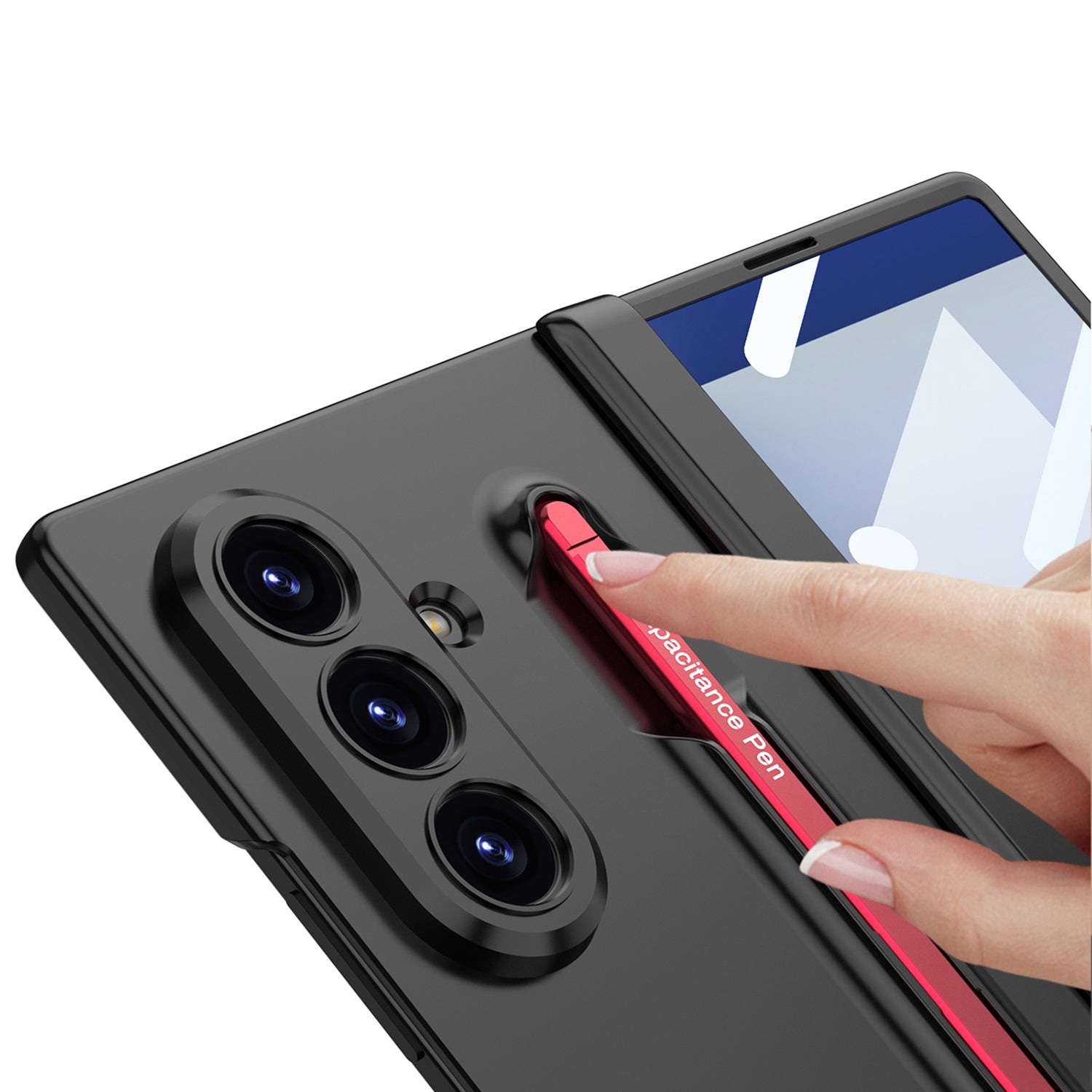 Capa com Spen Proteção Lateral Película para Galaxy Zfold 7