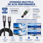 Cabo USB-C Thunderbolt 5 - 240W 80Gbps 16K - 1,5M - hi-prime