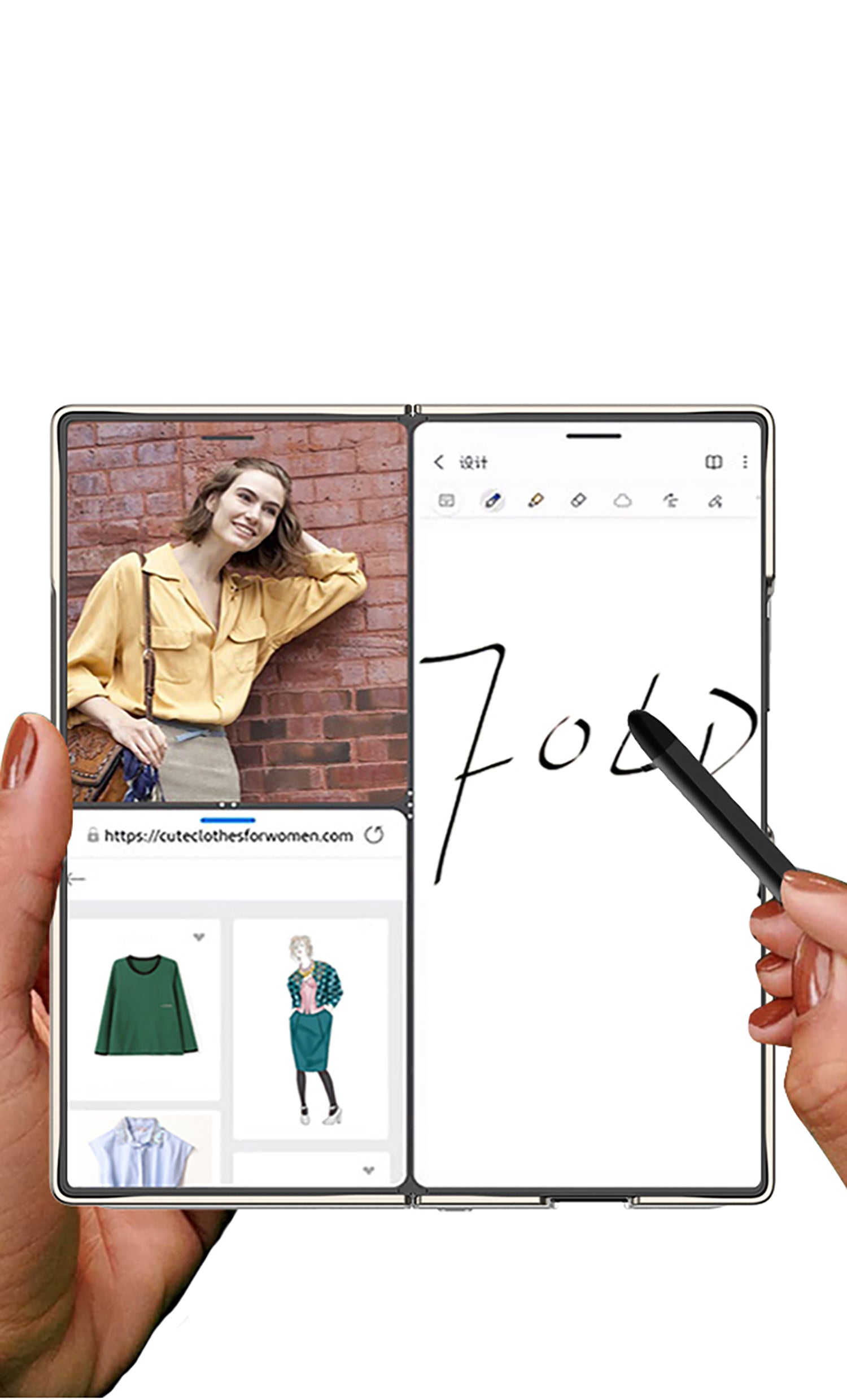 Capa com Spen Proteção Lateral Película para Galaxy Zfold 7