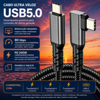 Cabo USB-C Thunderbolt 5 - 240W 80Gbps 16K - 1,5M - hi-prime
