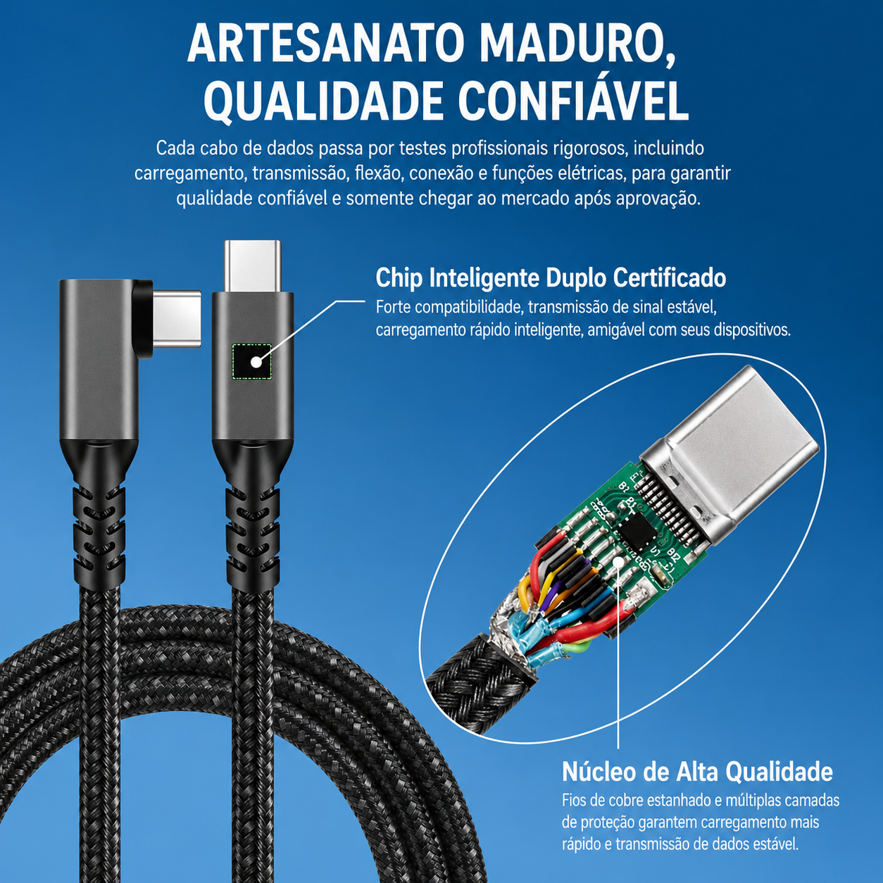 Cabo USB-C Thunderbolt 5 - 240W 80Gbps 16K - 1,5M - hi-prime