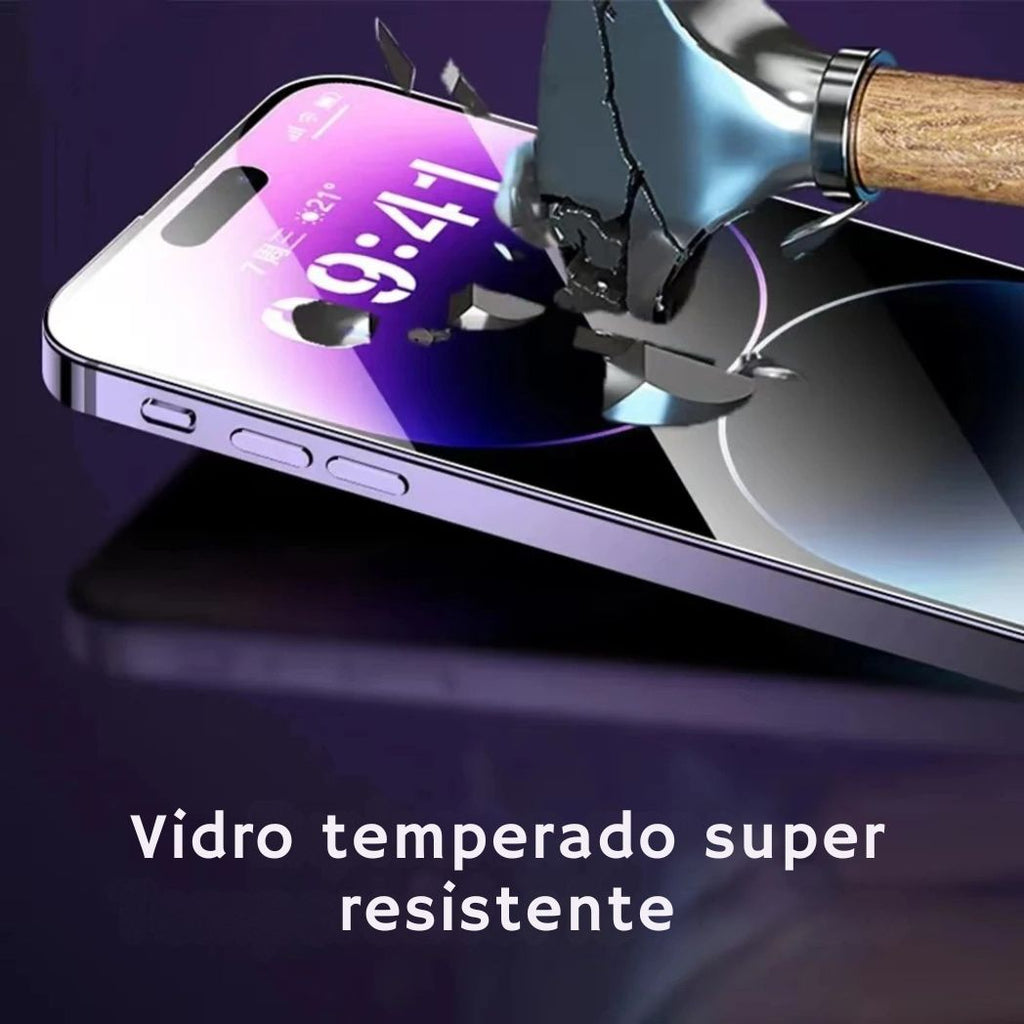 Película Vidro Privacidade Resistente com Aplicador Iphone