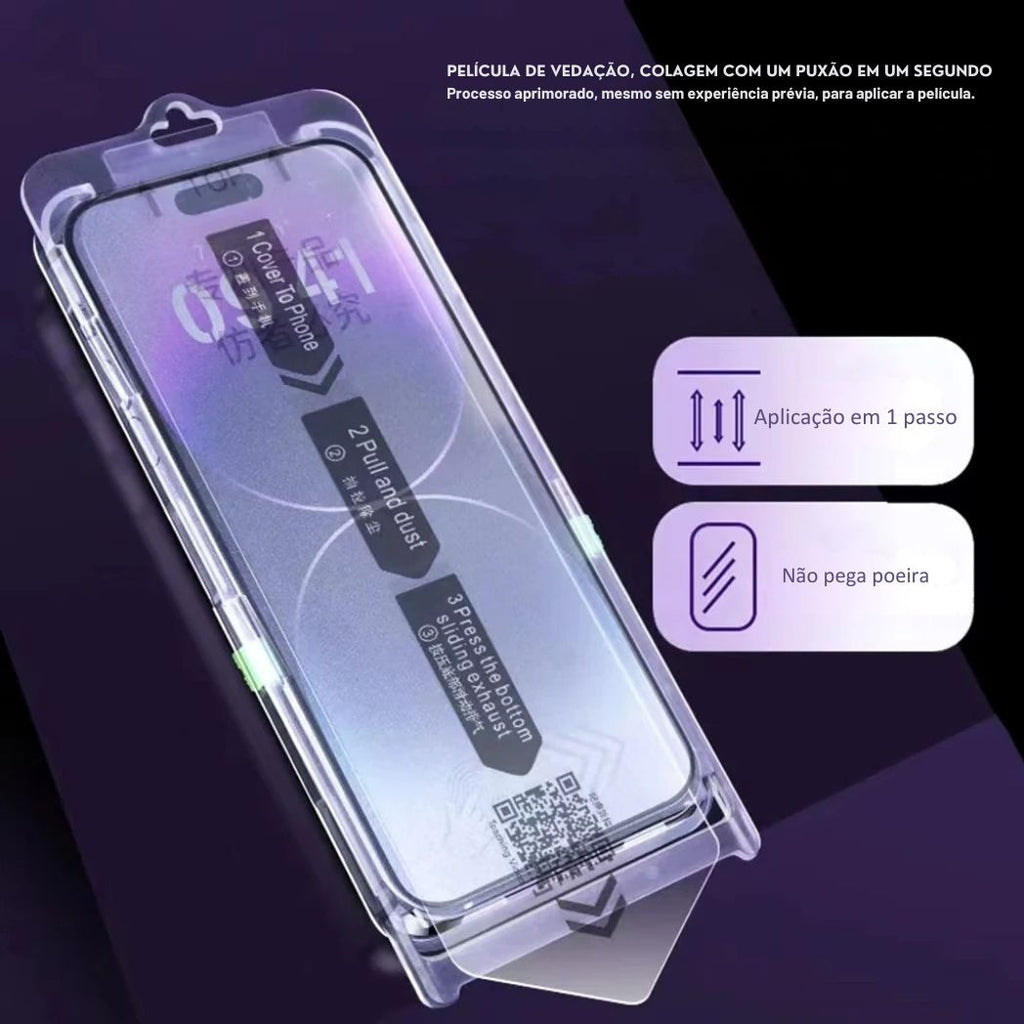 Película Vidro Privacidade Resistente com Aplicador Iphone